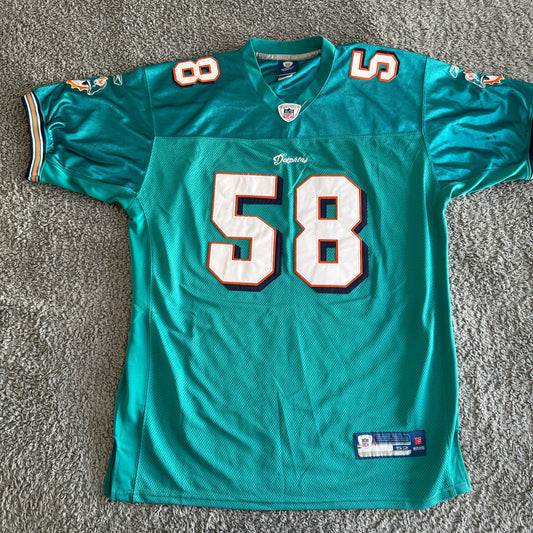 2010 Reebok Karlos Dansby NFL Miami Dolphins Jersey Green #58 52/2XL - NWOT
