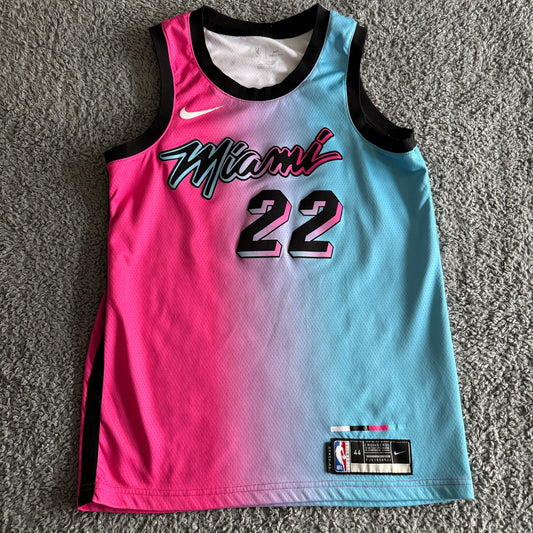 2020 Nike Miami Heat Jimmy Butler City Edition Pink Blue NBA Jersey Size 44 L
