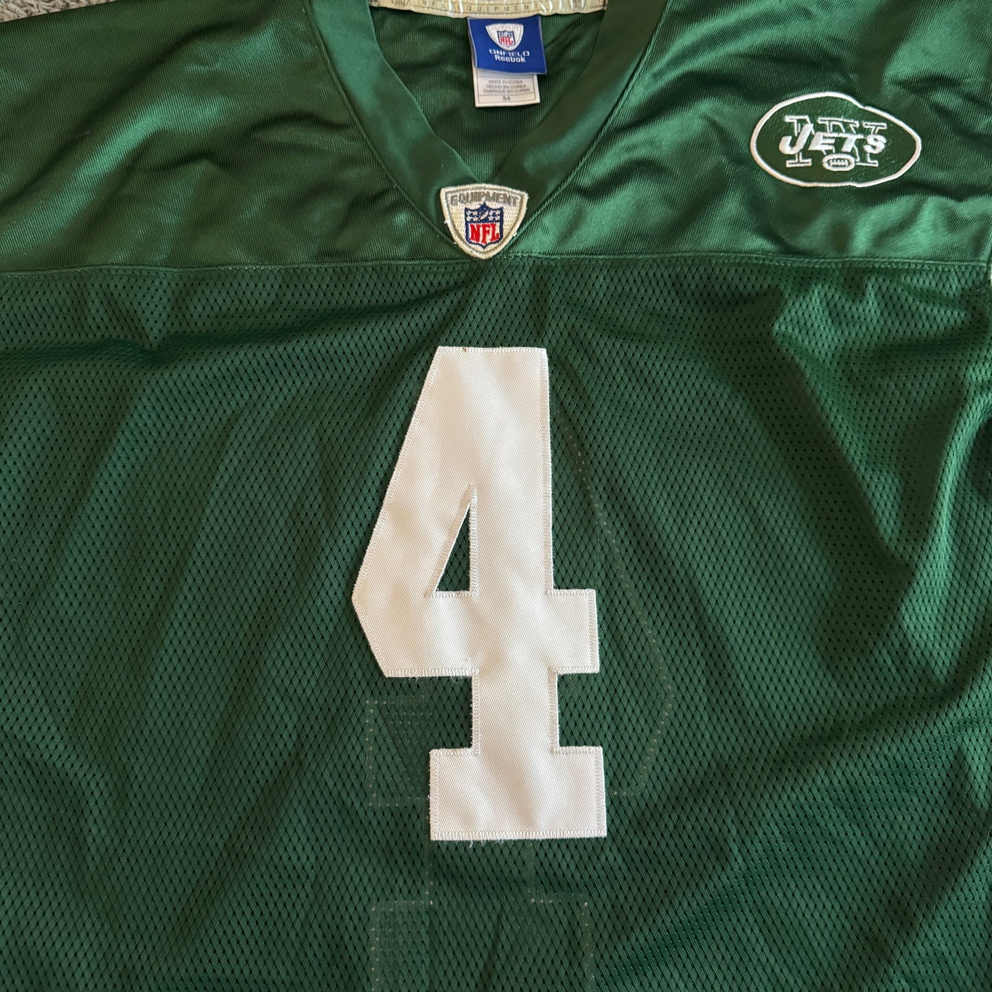 2008 Reebok Brett Favre NFL New York Jets #4 Stitched Jersey Green 54/XXL
