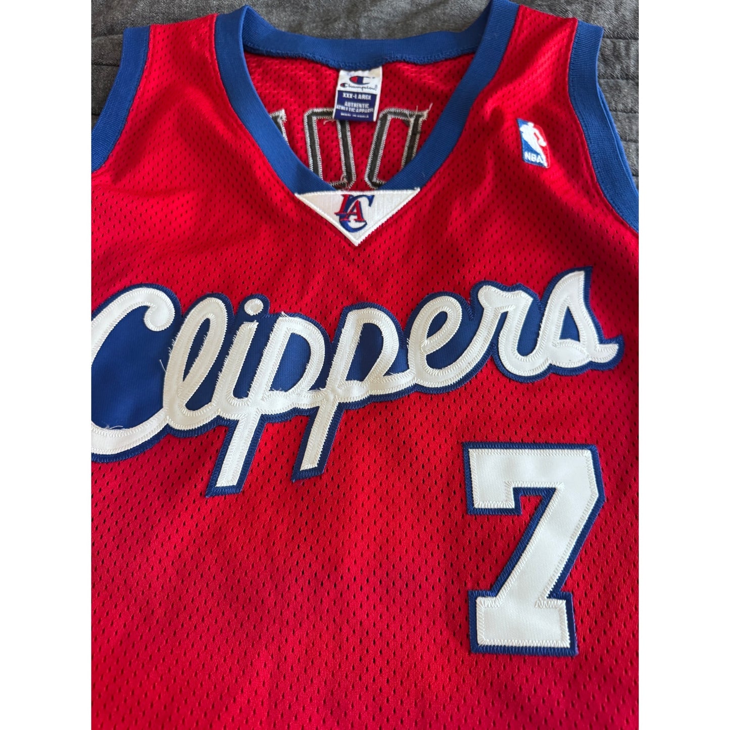Authentic Champion NBA LA Clippers Lamar Odom #7 Red Jersey Double Tag Size 56