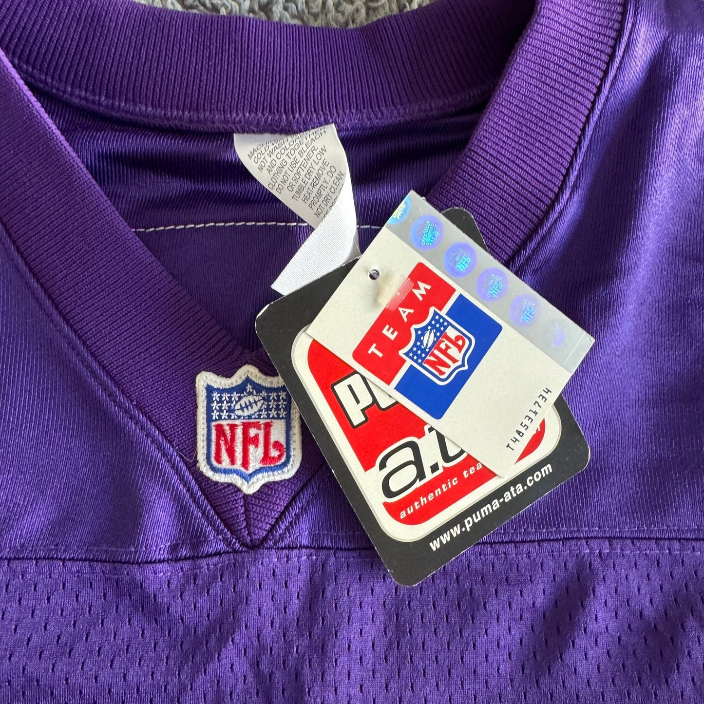 NWT 1999 Autographed Puma Matt Birk NFL Minnesota Vikings Proline Jersey 50 L