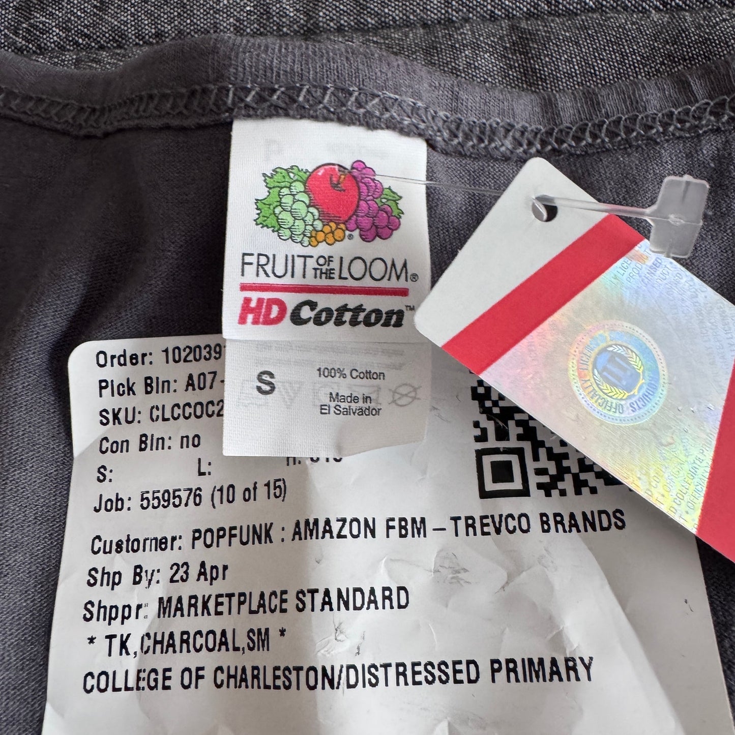 NWT Fruit of the Loom Charleston Cougars Gray NCAA Logo Tank Top Men's Small