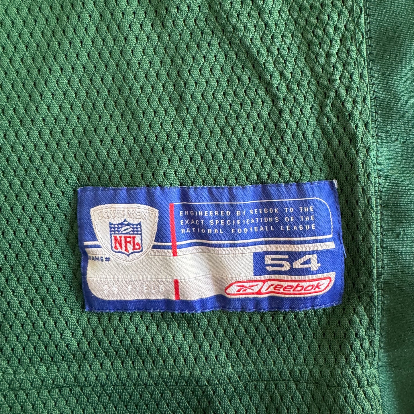 Vintage Authentic Reebok John Abraham NFL New York Jets Jersey Green 54/XXL