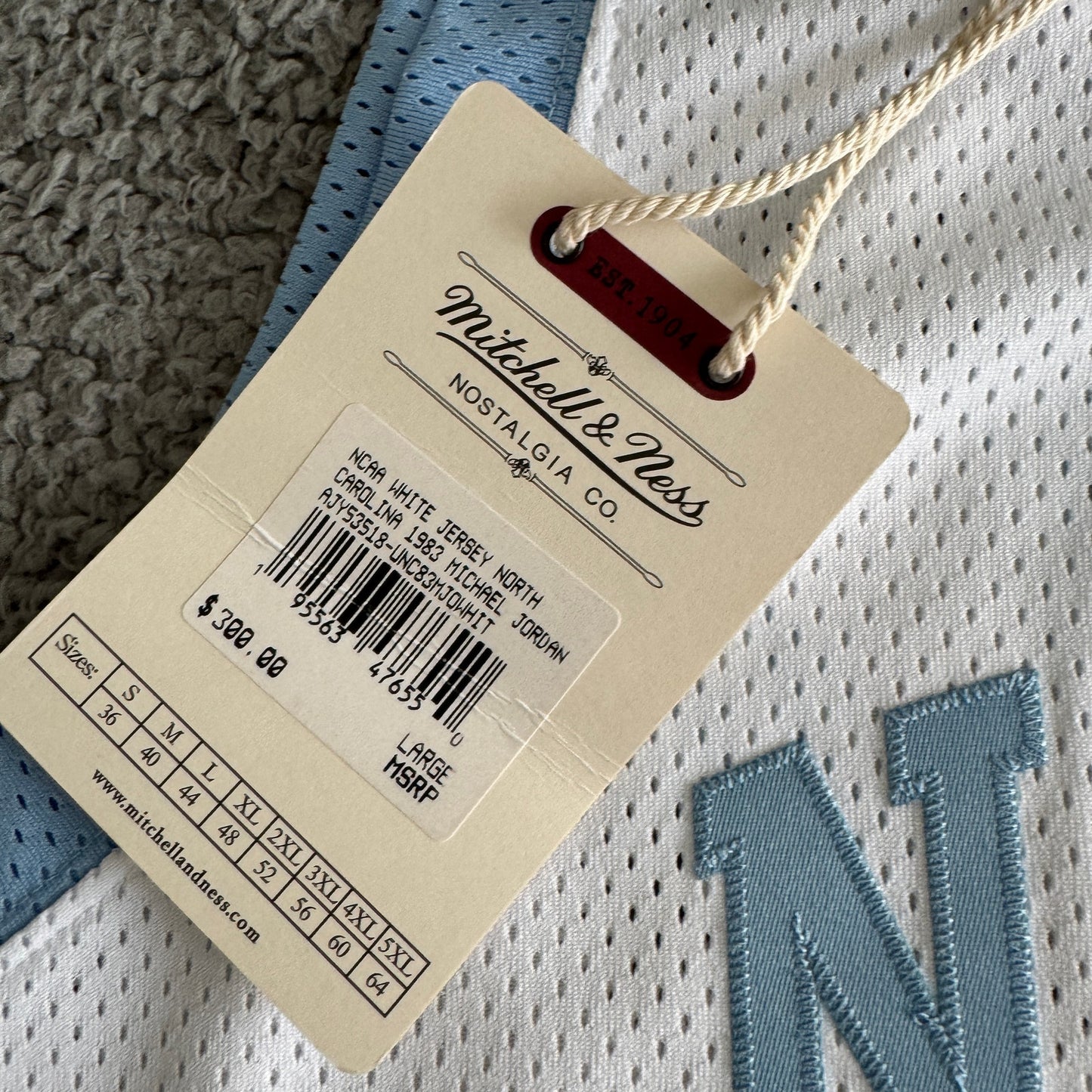 NWT Authentic Mitchell & Ness Michael Jordan UNC Tar Heels 1983-84 Jersey Sz 44