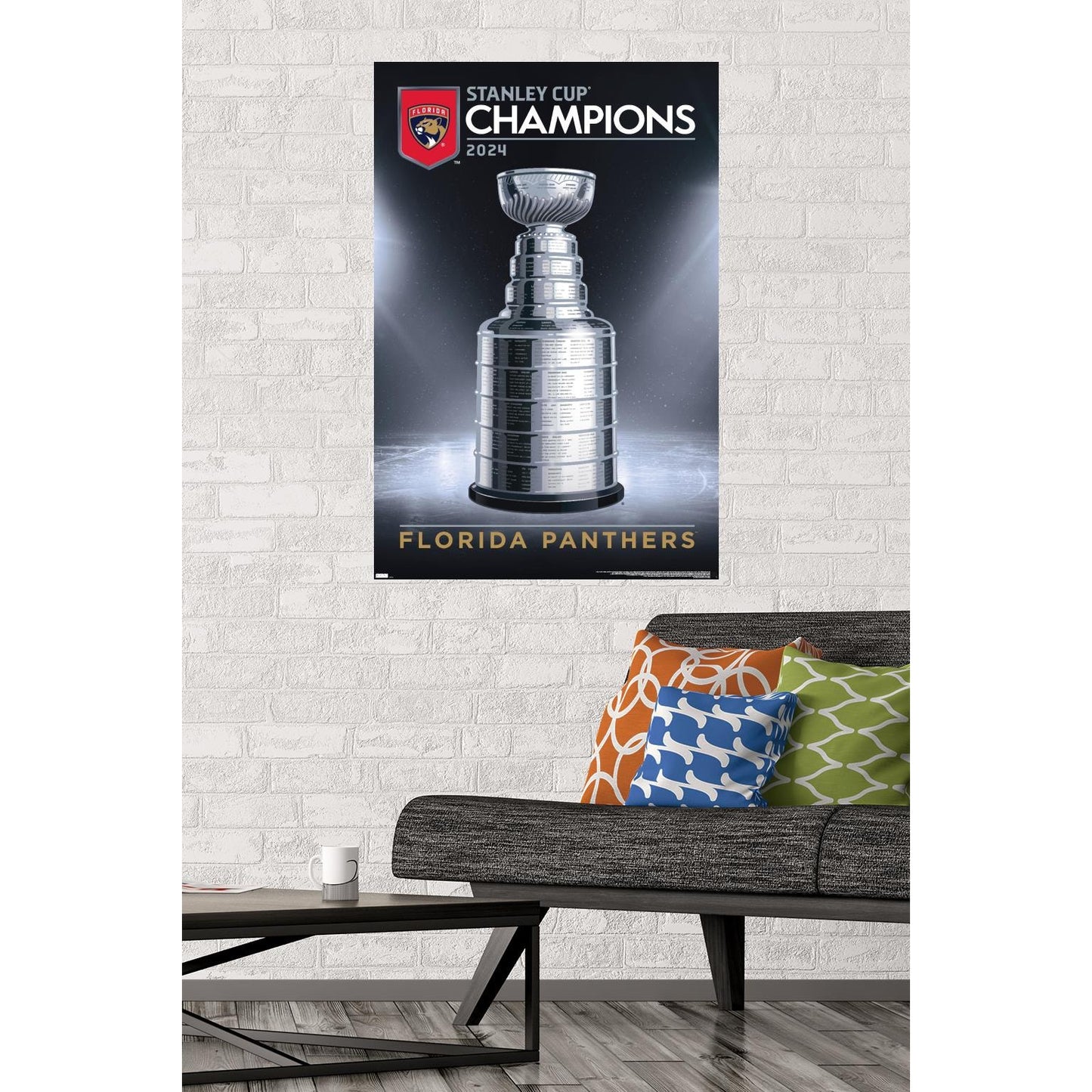 NHL Florida Panthers 2024 Stanley Cup Champions Wall Poster 34L"x 22.4" Unframed