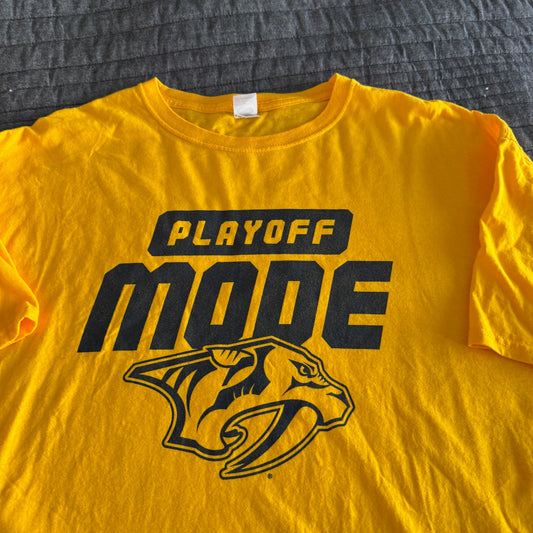 NWOT FotL NHL Nashville Predators Playoff Mode Gold T Shirt Mens XL - SGA