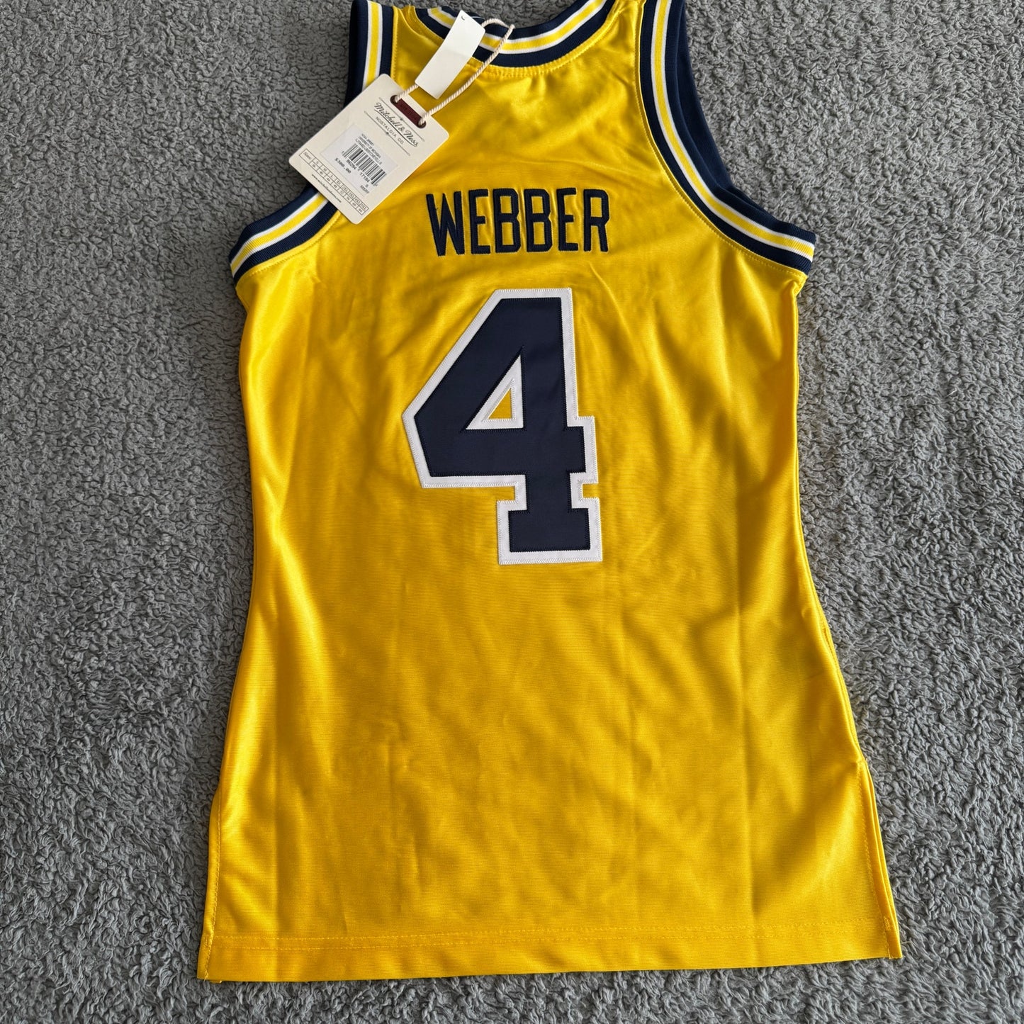 NWT Mitchell & Ness Chris Webber NCAA Michigan Wolverines 91-92 Jersey Mens 36-S