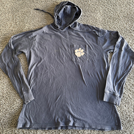 NCAA Clemson Tigers 1889 Original League Blue Logo Hoodie Shirt Mens Medium USA