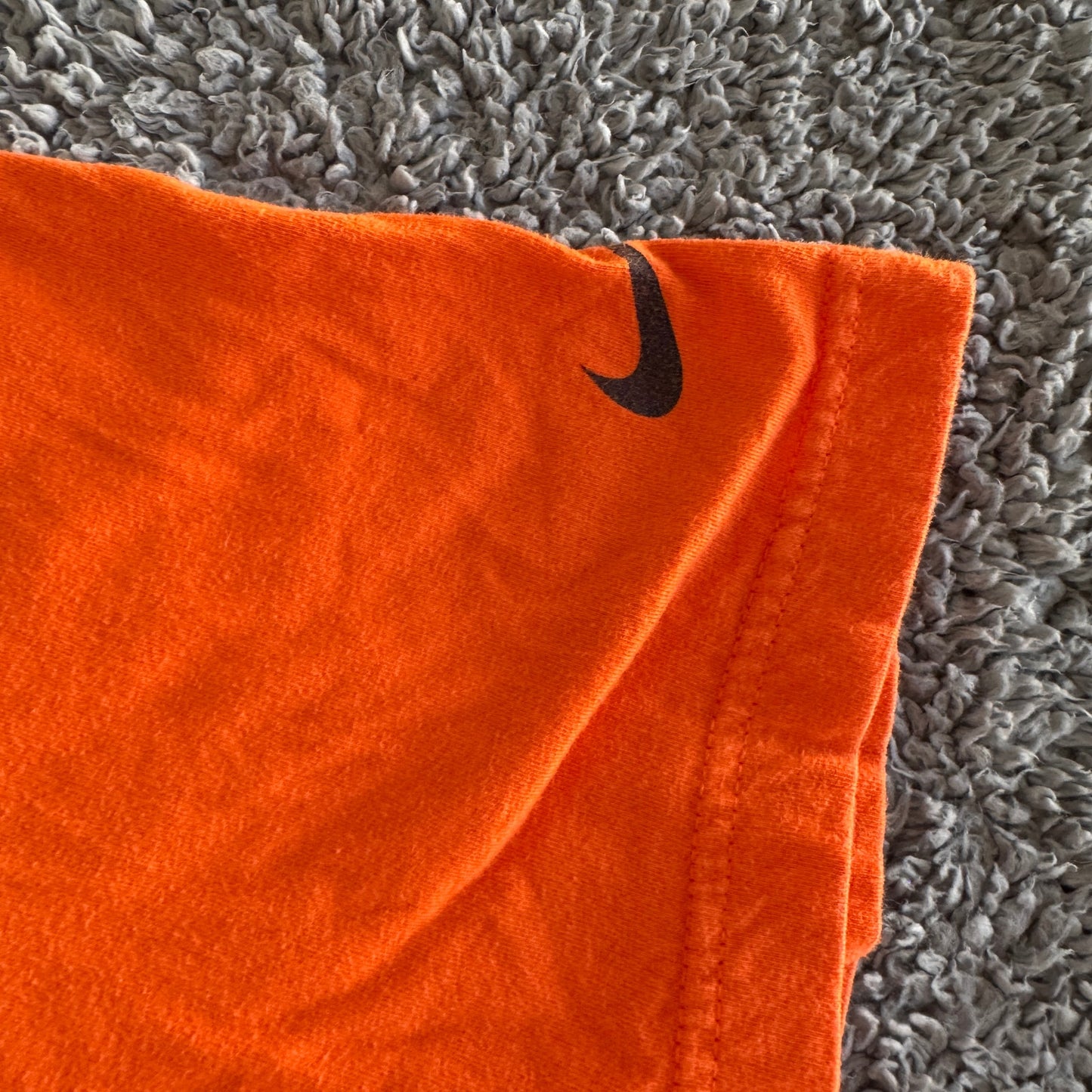 Nike NFL Denver Broncos Just Do It Logo Orange Short Sleeve Shirt Men's L