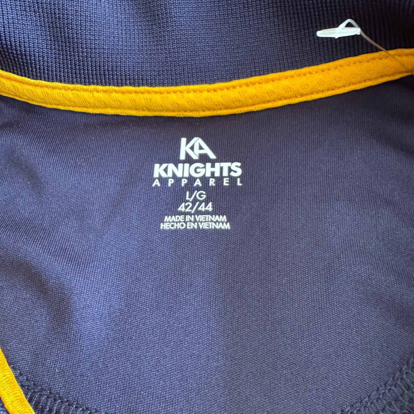 New KA Knights NCAA West Virginia Mountaineers Blue Yellow Logo Polo Men's Large