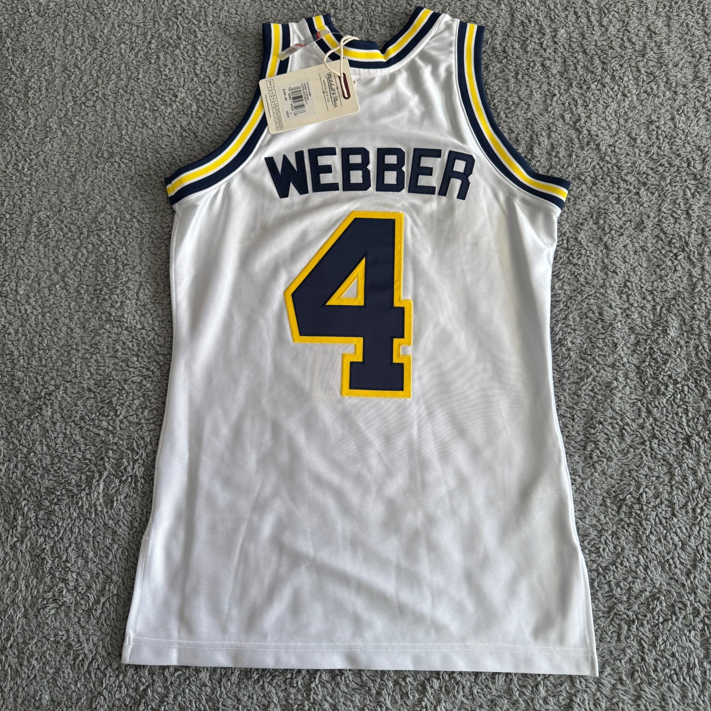 NWT Mitchell & Ness Chris Webber NCAA Michigan Wolverines 91-92 Jersey Mens 36-S