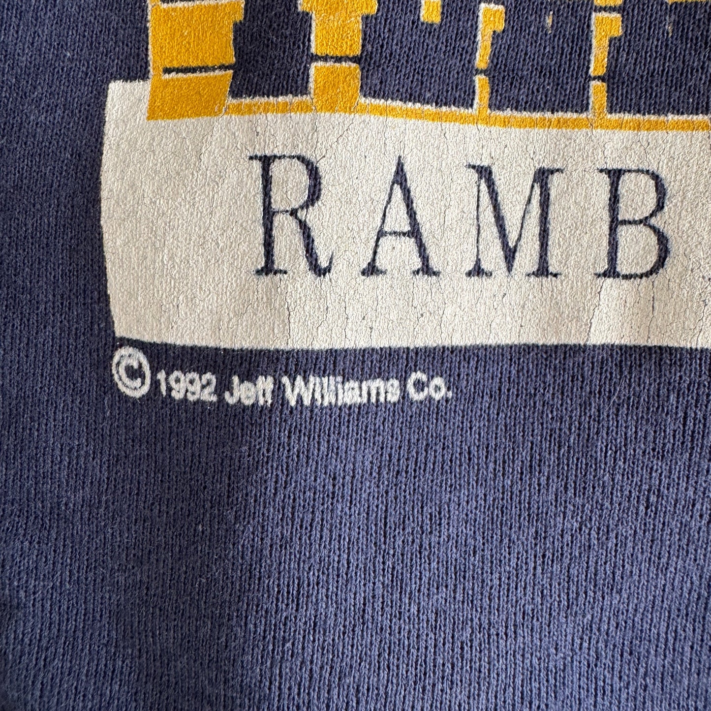 1992 Georgia Tech Yellow Jackets "Ramblin' Wreck" Youth L Navy Sweatshirt - VTG