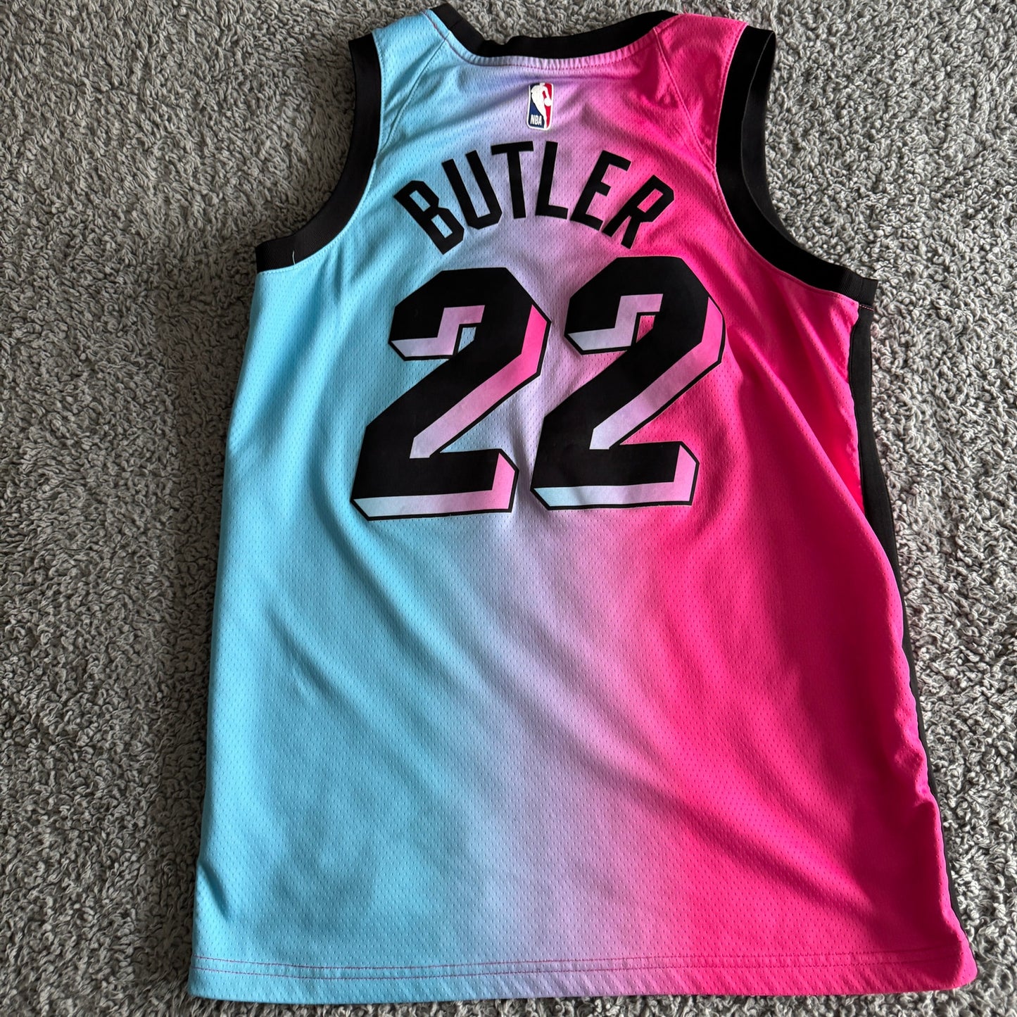2020 Nike Miami Heat Jimmy Butler City Edition Pink Blue NBA Jersey Size 44 L