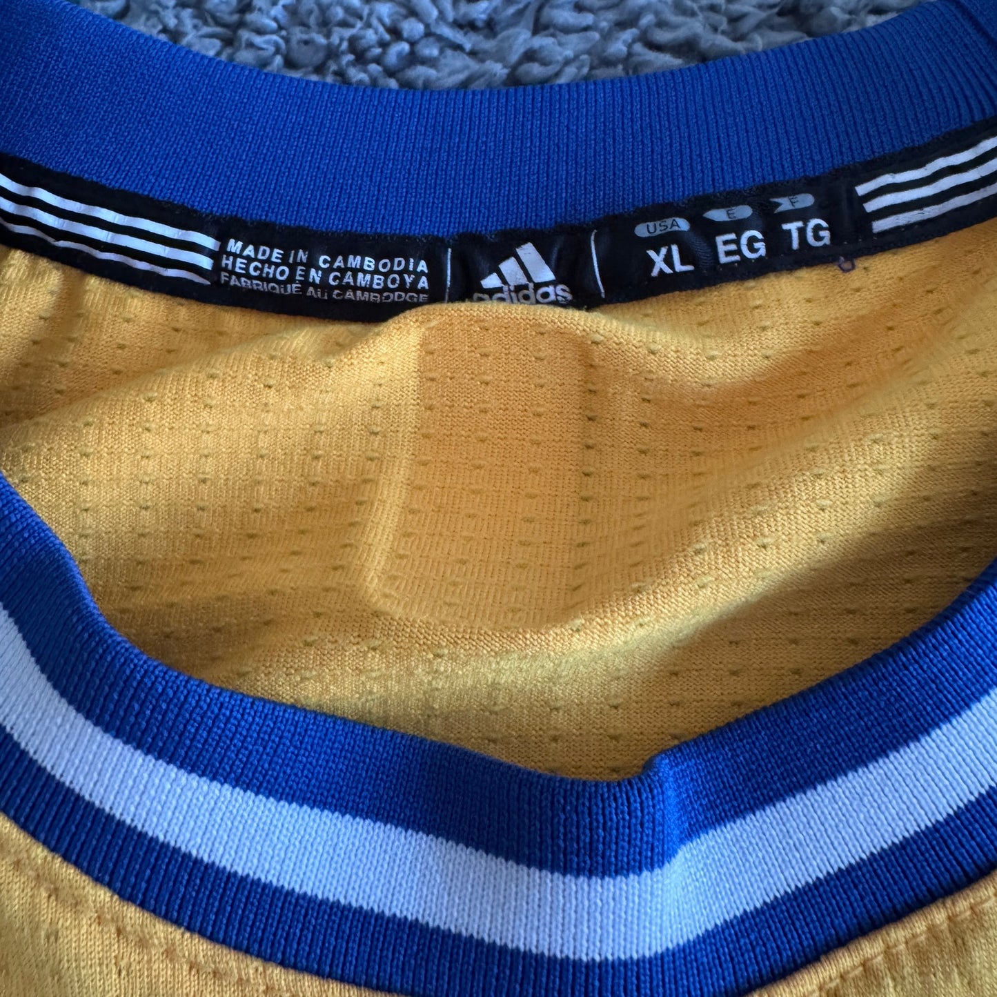 Adidas Steph Curry NBA Golden State Warriors Yellow HWC Nights Jersey Boys XL