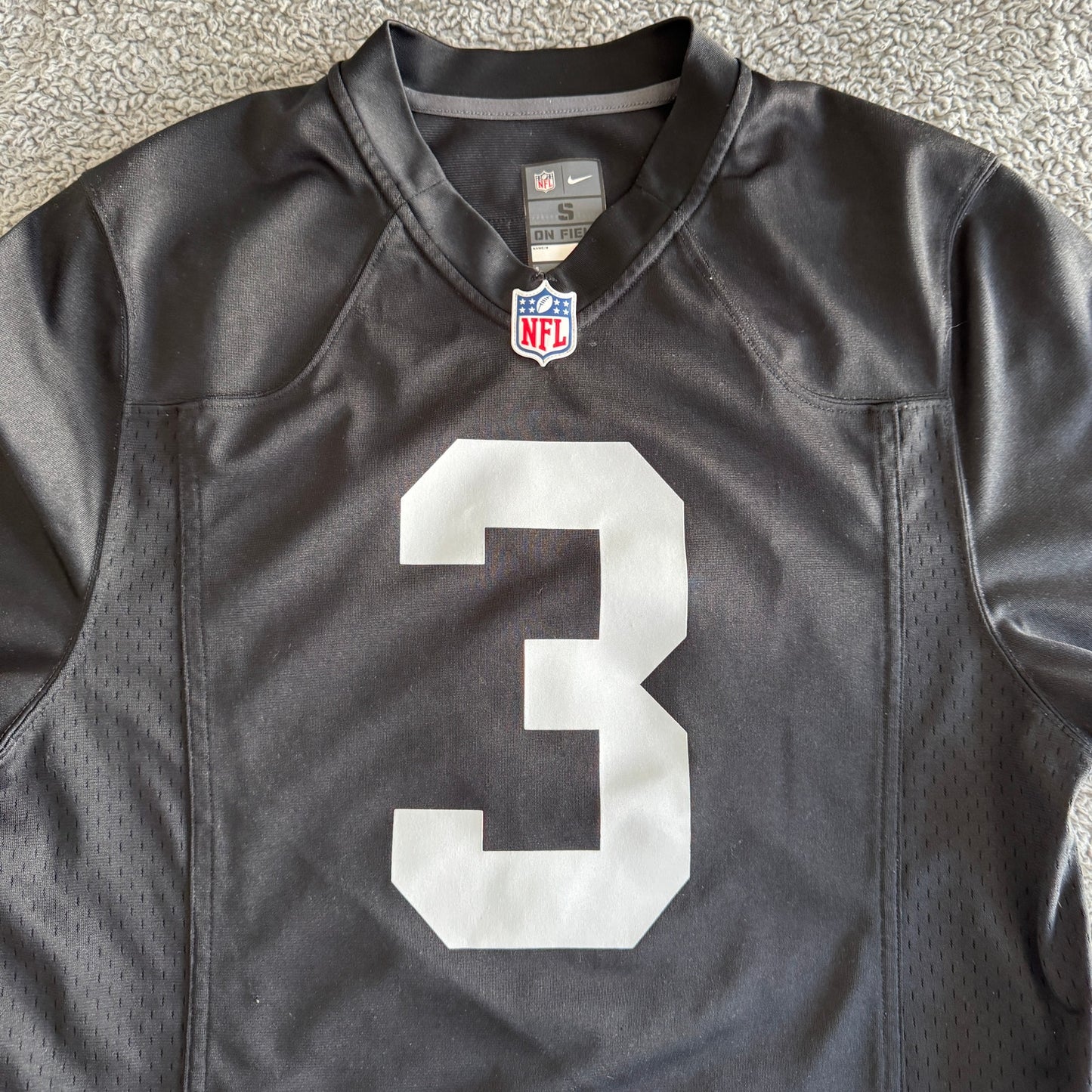 Nike On Field Game NFL Las Vegas Raiders Carson Palmer Black #3 Jersey Men's S