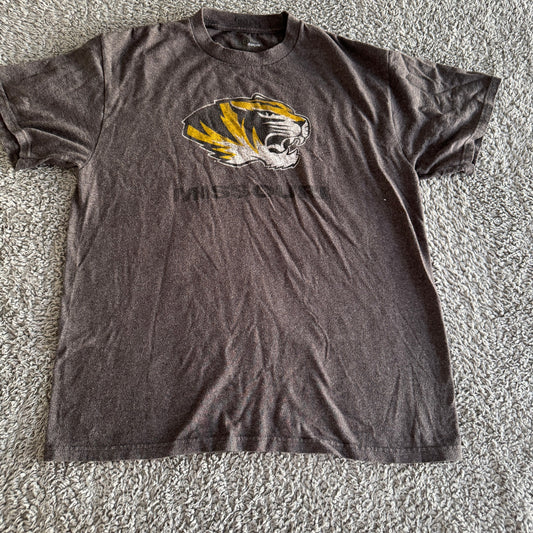 Vintage Majestic NCAA SEC Missouri Tigers Gray Logo 101 Shirt Men's Medium