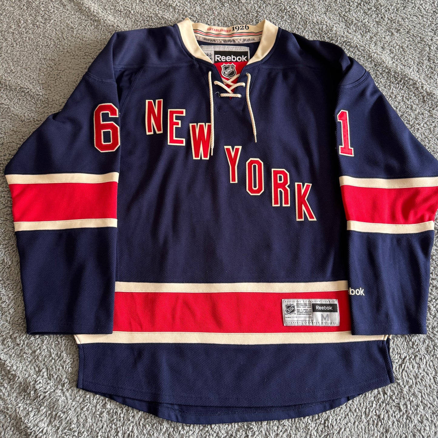 2014 Reebok Premier Rick Nash NHL New York Rangers Alternate Jersey Men's M