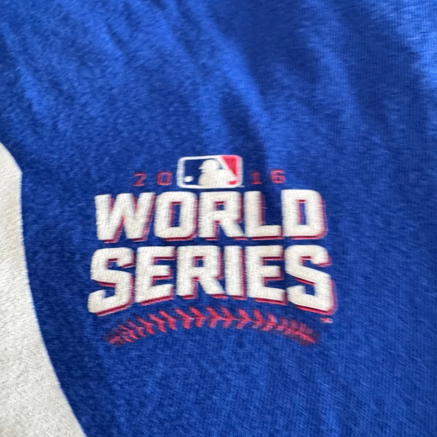 Vintage Fanatics MLB Chicago Cubs Blue 2016 World Series T-Shirt Men's Small