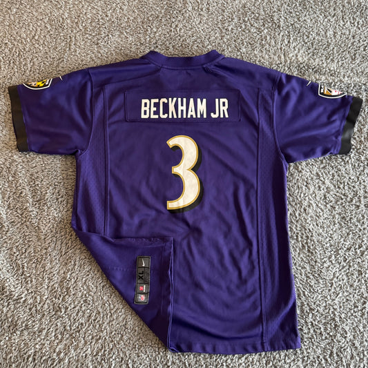 2023 Nike Odell Beckham Jr NFL Baltimore Ravens Purple Game Jersey Youth XL