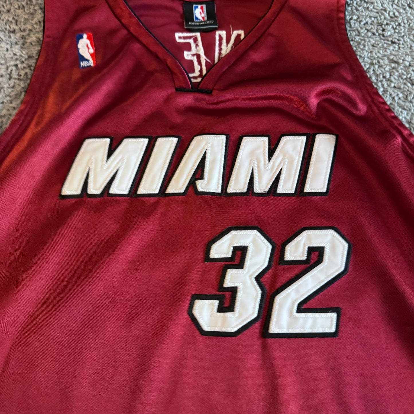 100% Authentic Reebok 2004 Shaquille O'Neal NBA Miami Heat Red Jersey Sz 56