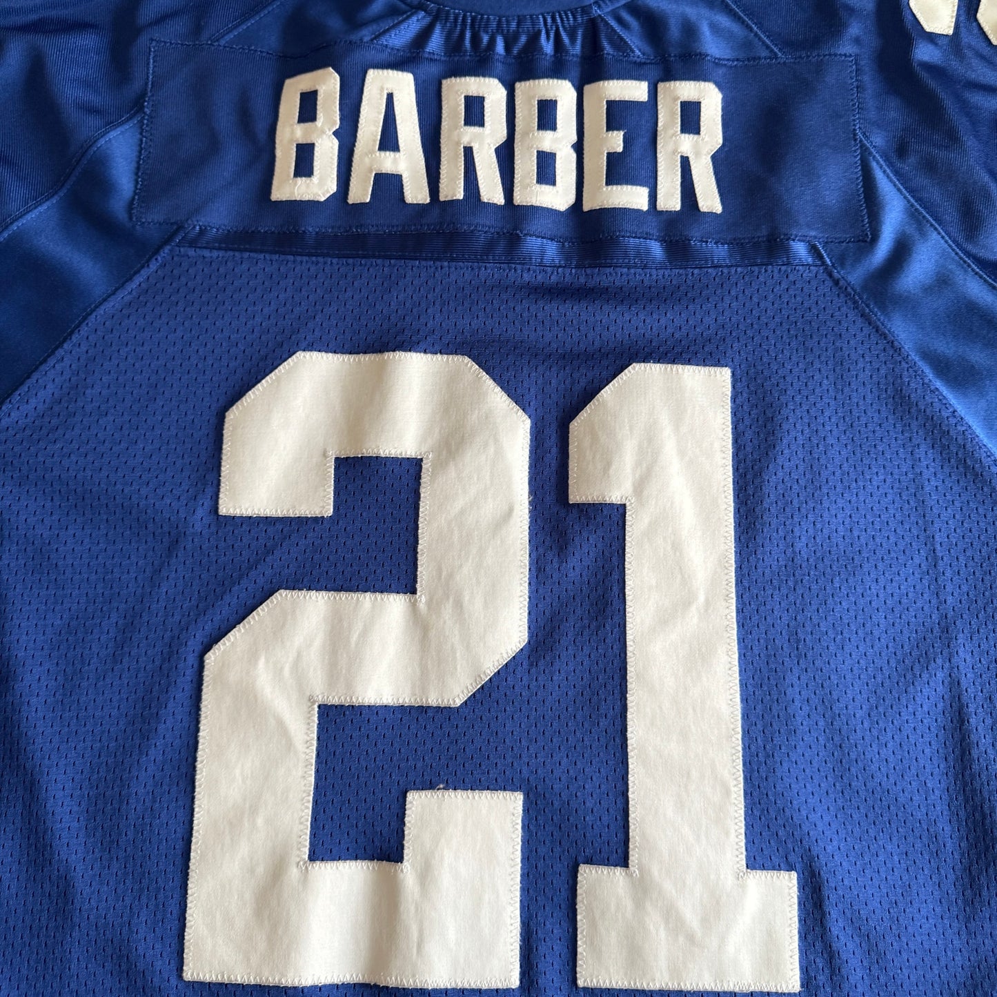 100% Authentic 2002 Reebok Tiki Barber NFL New York Giants Blue Jersey 54 XL/2X