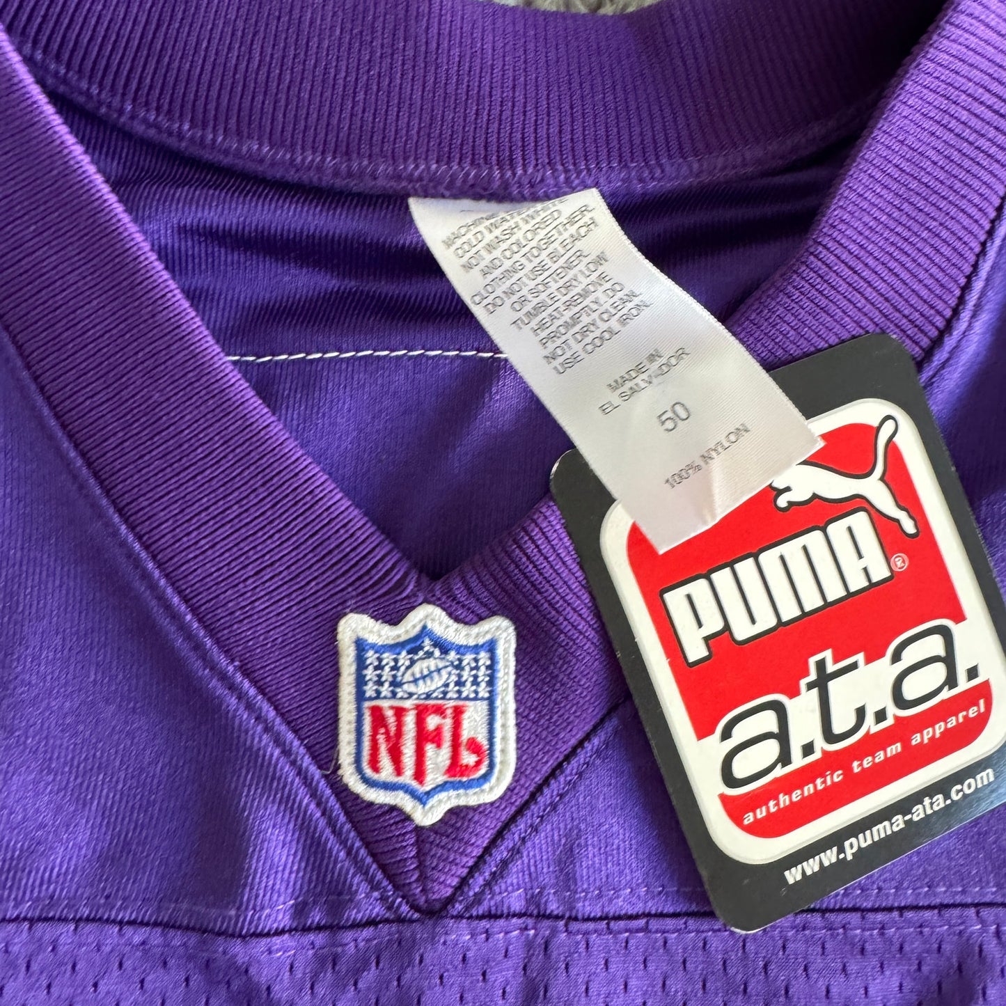 NWT 1999 Autographed Puma Matt Birk NFL Minnesota Vikings Proline Jersey 50 L