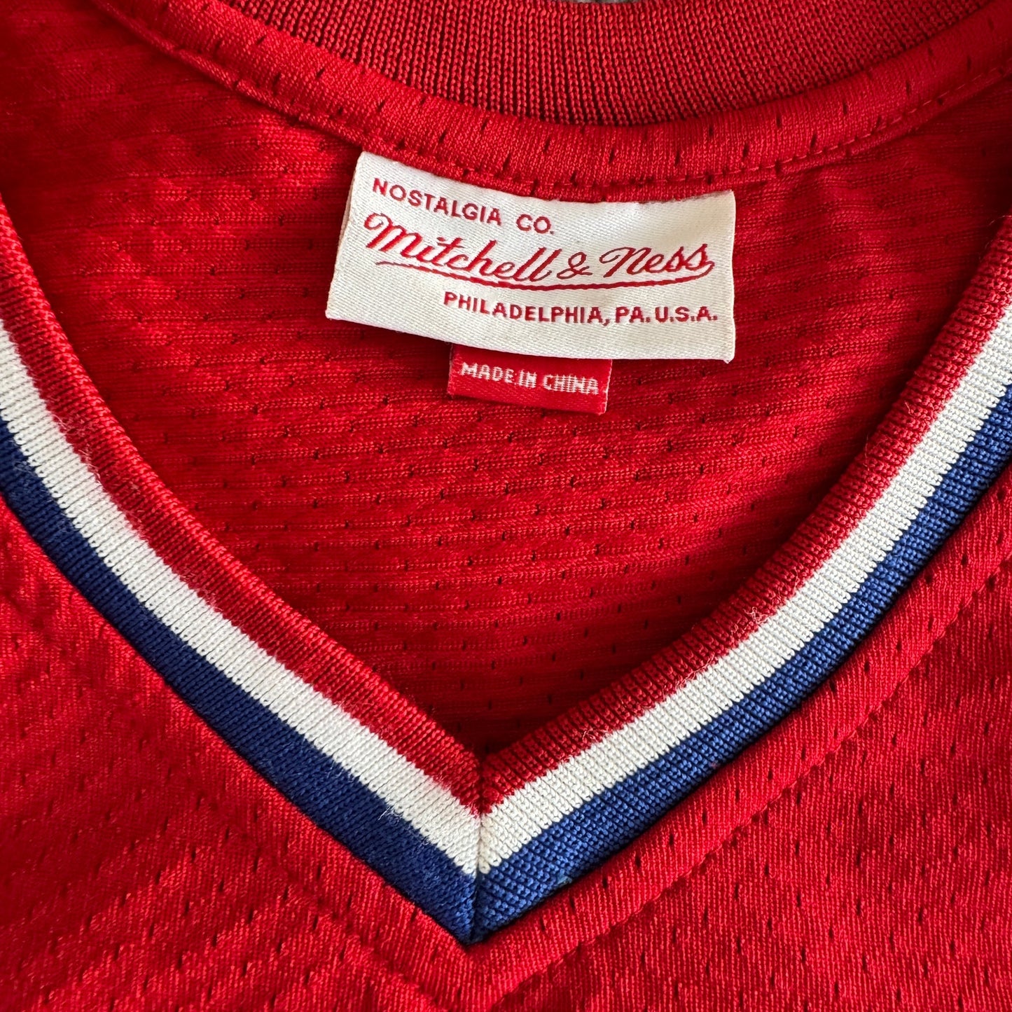 100% Authentic Mitchell & Ness Moses Malone NBA Philadelphia 76ers Jersey 36 S