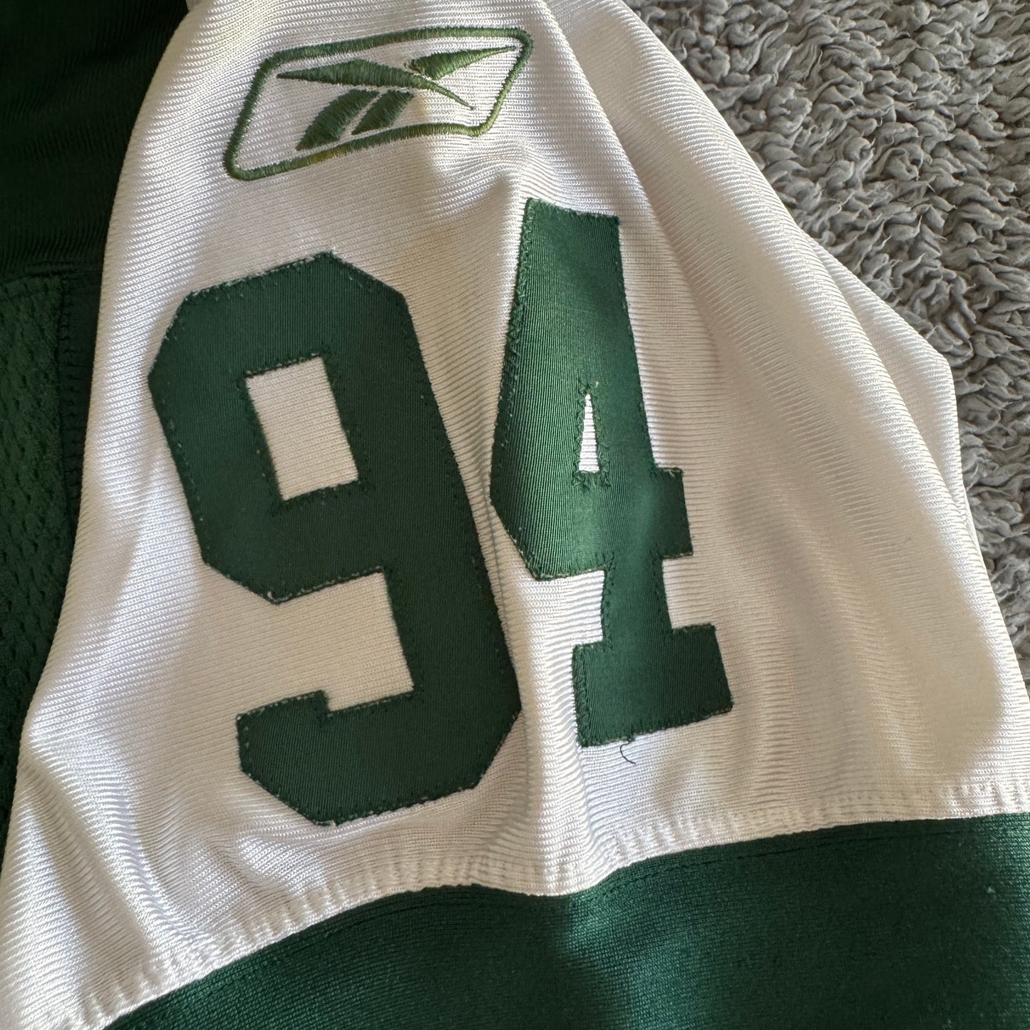 Vintage Authentic Reebok John Abraham NFL New York Jets Jersey Green 54/XXL