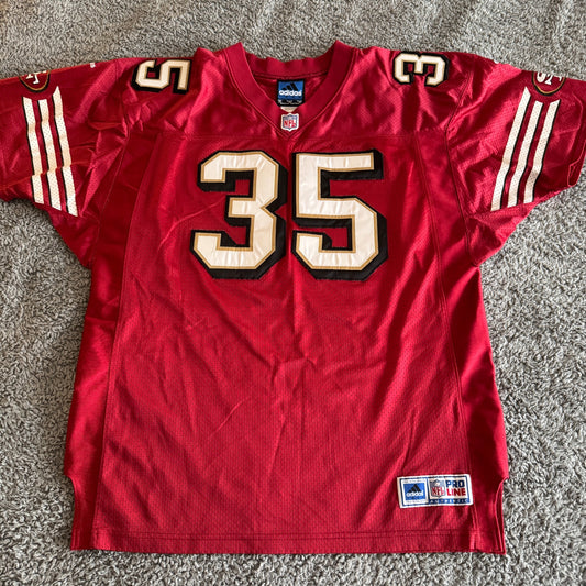 Vintage 2001 Authentic Adidas Jason Moore NFL San Francisco 49ers Jersey 50 RARE