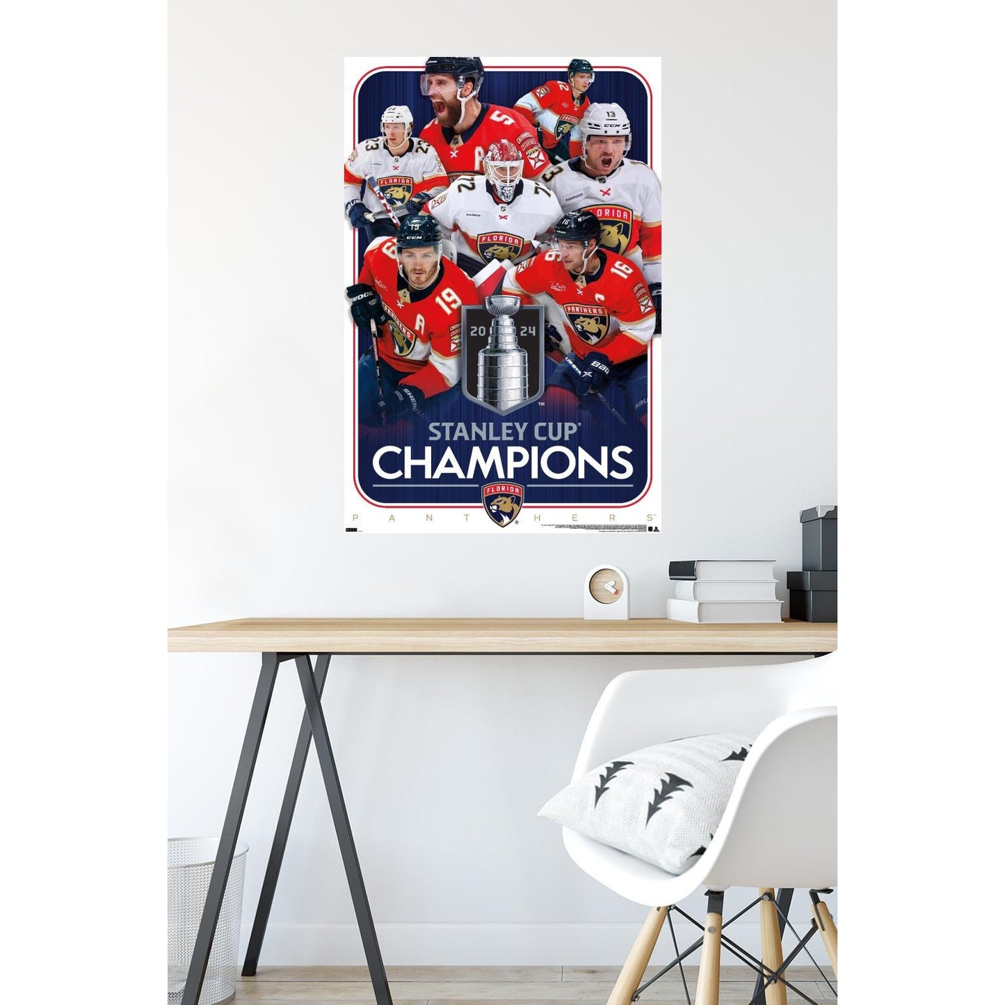 NHL Florida Panthers 2024 Stanley Cup Champions Wall Poster 34L"x 22.4" Unframed