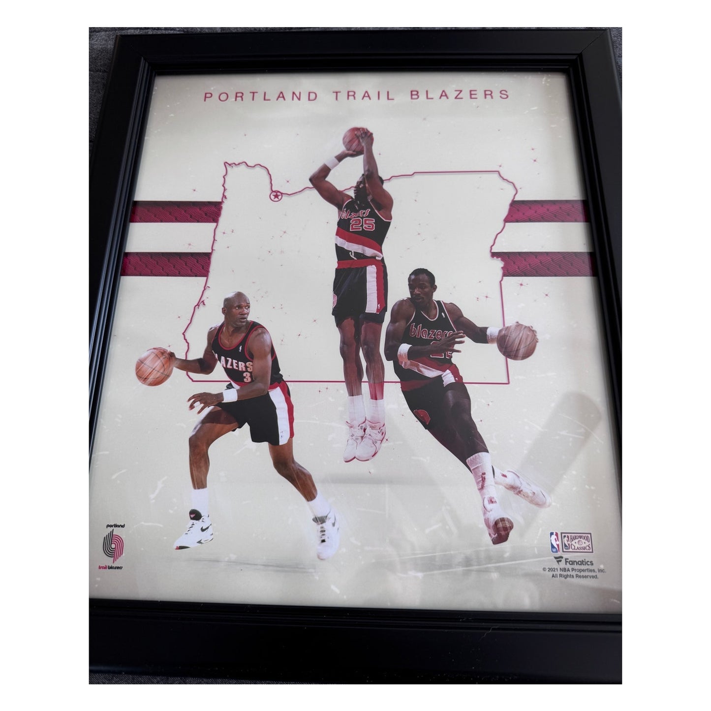 Fanatics Hardwood Classics Trail Blazers 15x17 90s Framed Poster Franchise Found