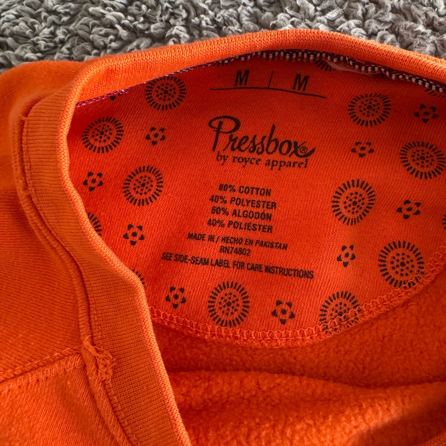 Pressbox NCAA Clemson Tigers Embroidered Long Sleeve Orange Sweatshirt Women's M