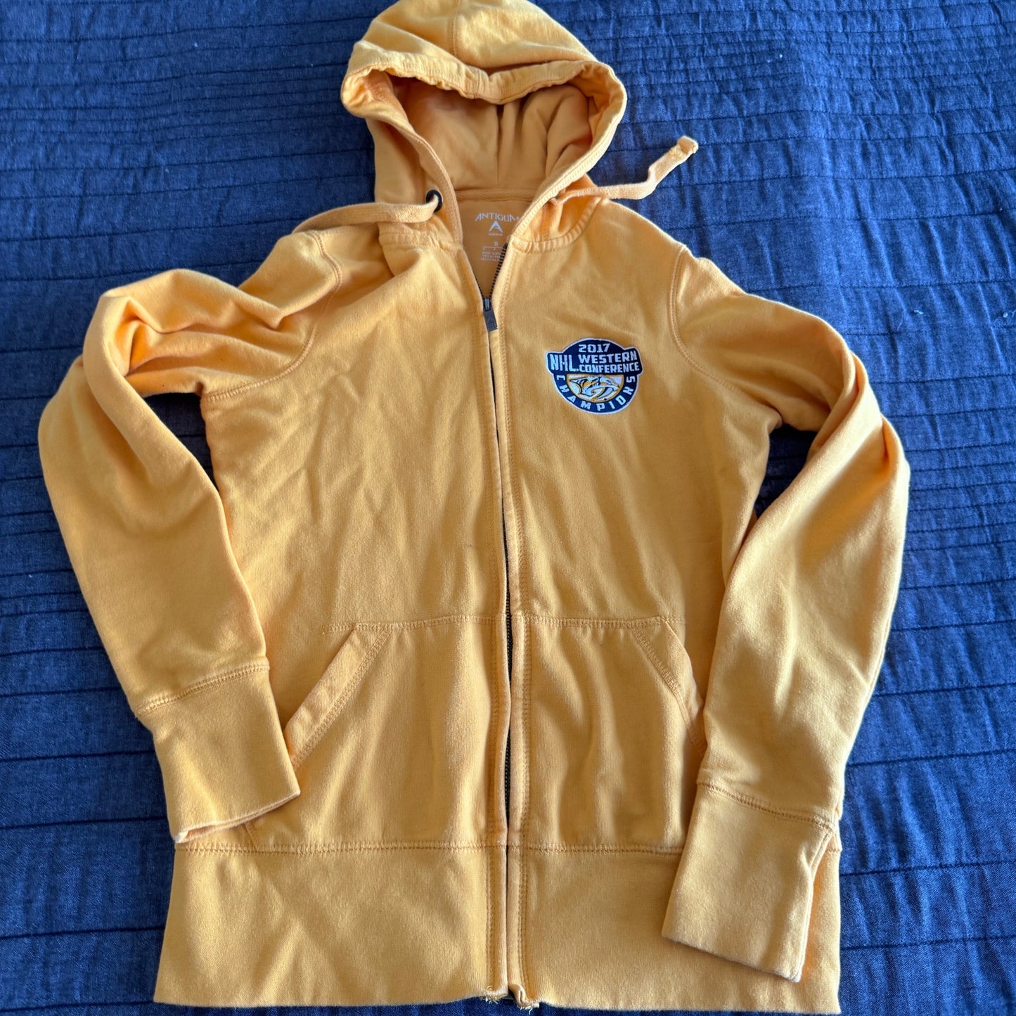 NWOT 2017 Atingua NHL Nashville Predators Gold Full Zip Hoodie Sweatshirt Mens S