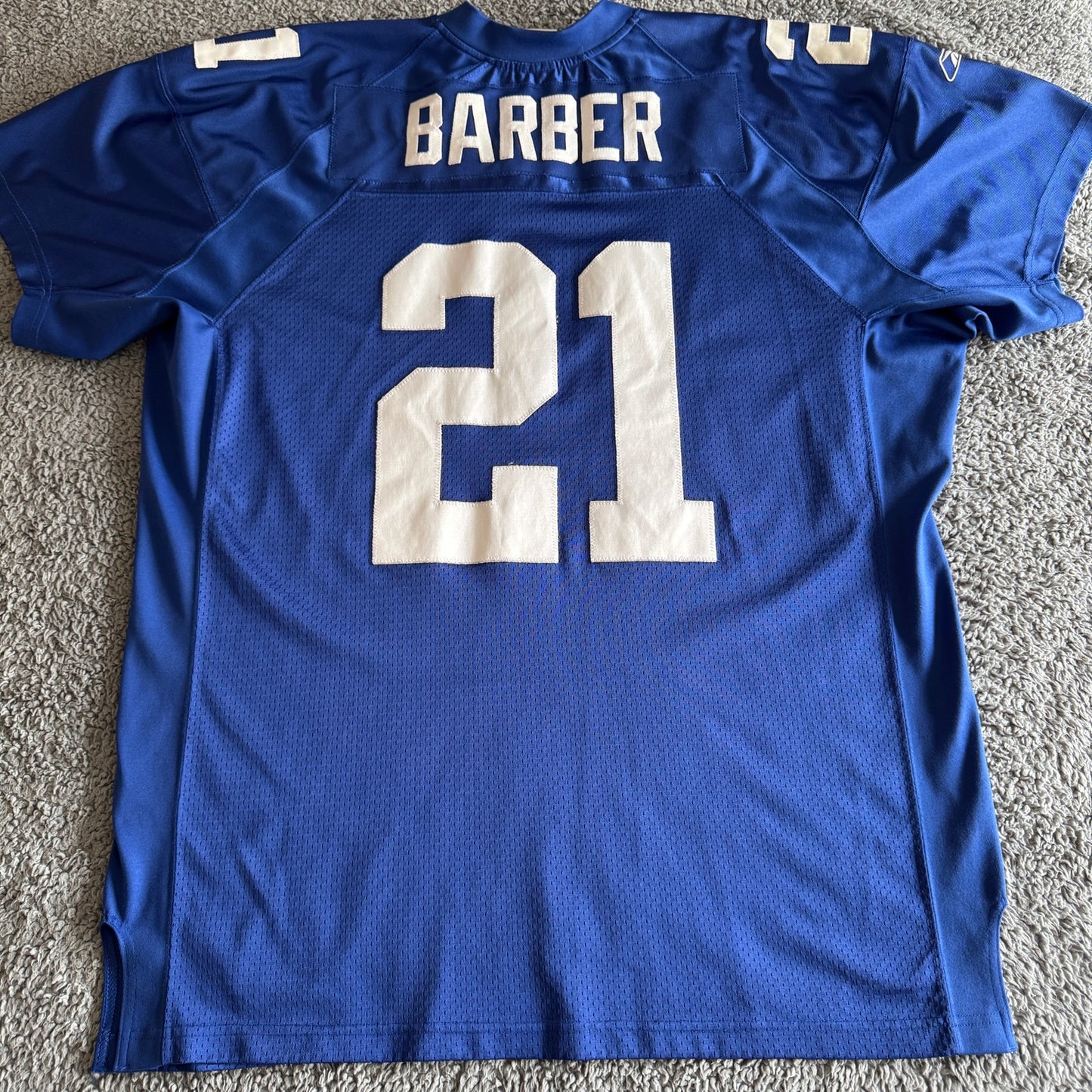 100% Authentic 2002 Reebok Tiki Barber NFL New York Giants Blue Jersey 54 XL/2X