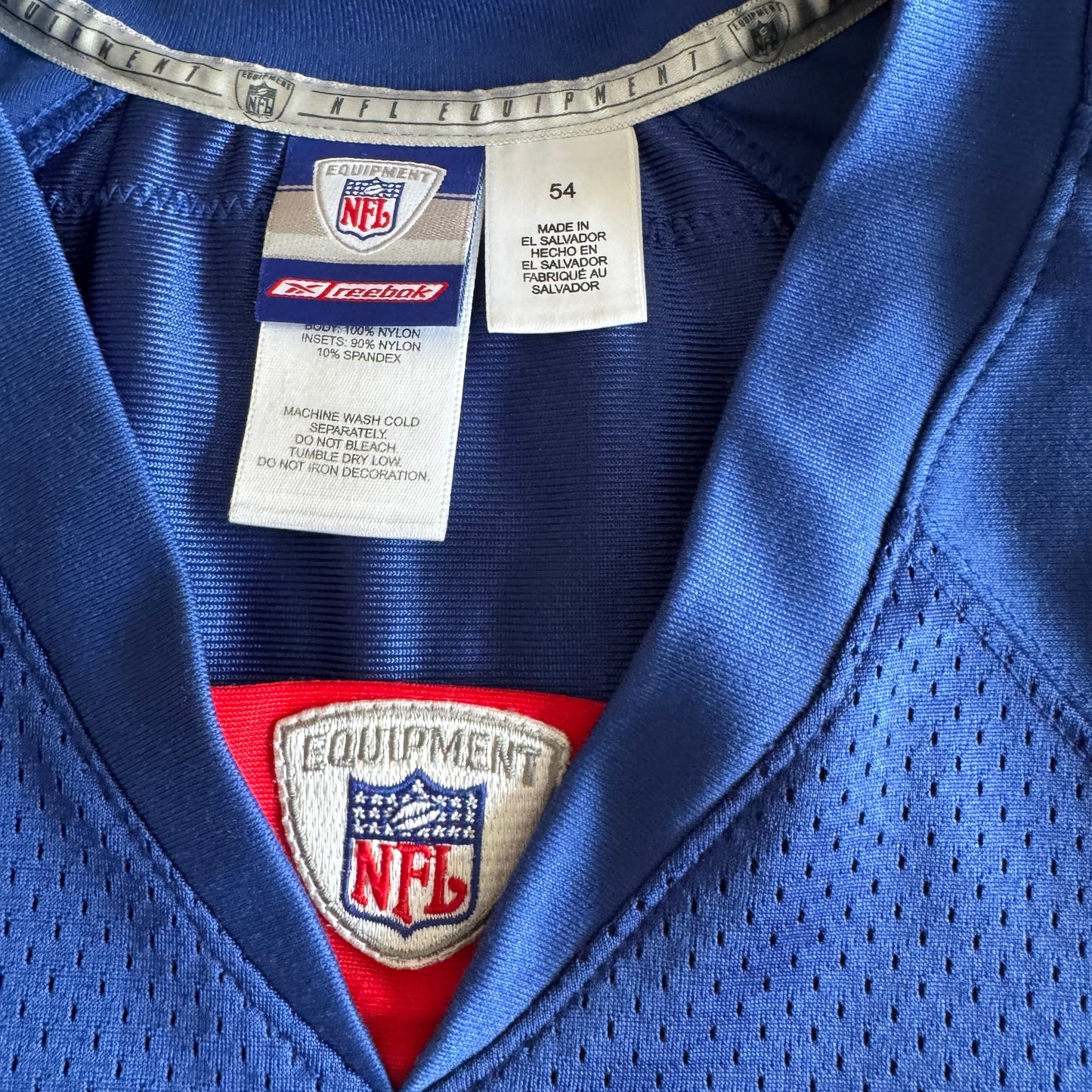 100% Authentic 2002 Reebok Tiki Barber NFL New York Giants Blue Jersey 54 XL/2X