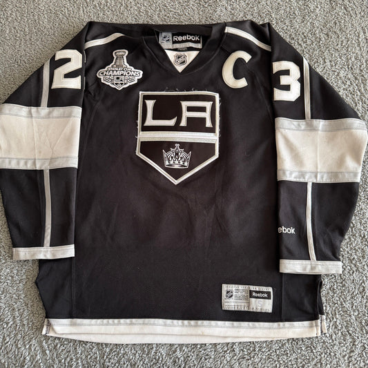 2014 Reebok Dustin Brown NHL Los Angeles Kings Authentic Stanley Cup Jersey Sz M