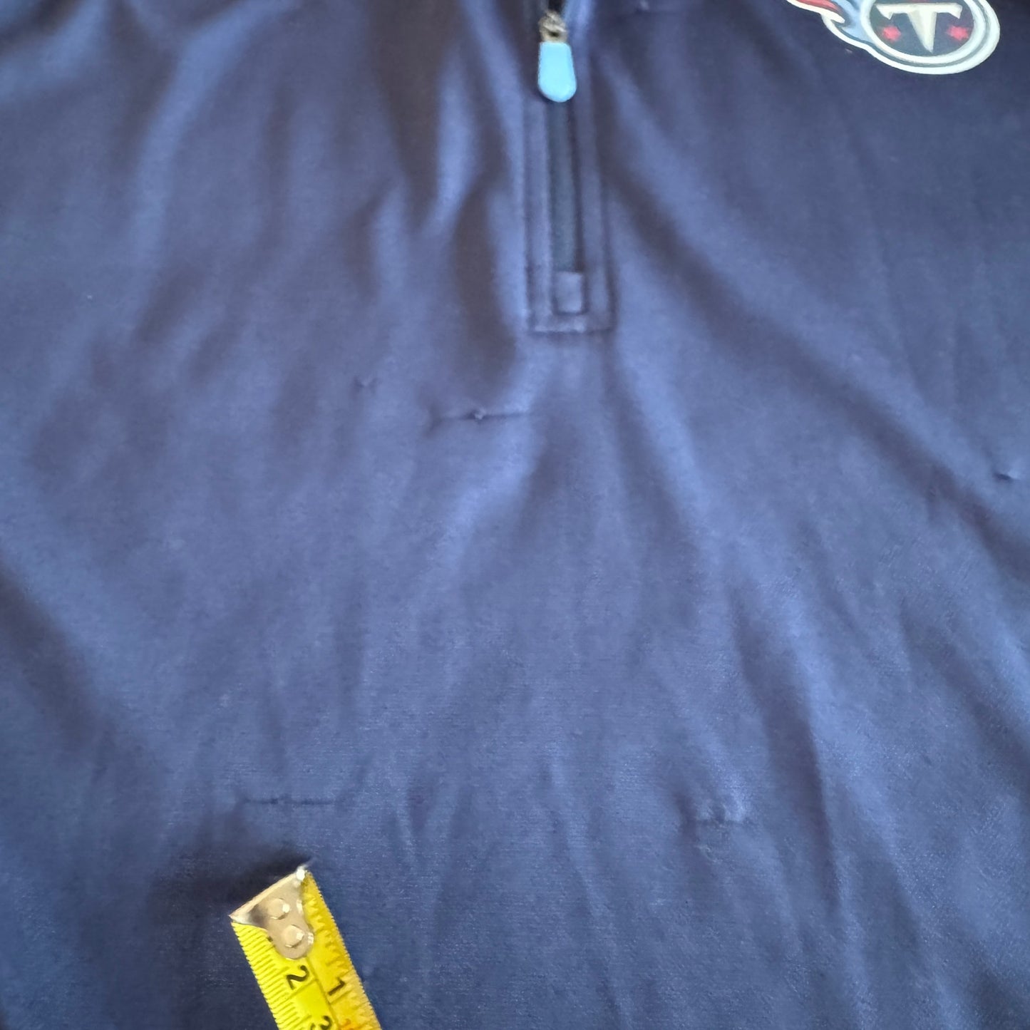 Majestic Cool Base NFL Tennessee Titans Blue Logo 1/4 Zip Pullover Jacket Mens L