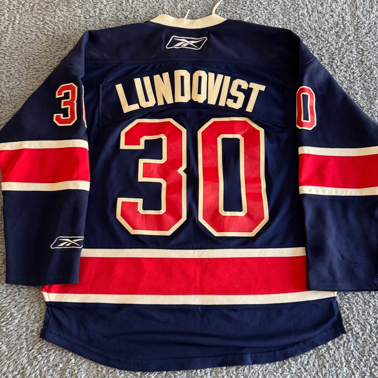 2010 Reebok Henrik Lundqvist NHL New York Rangers 85th Anniversary Jersey Mens M