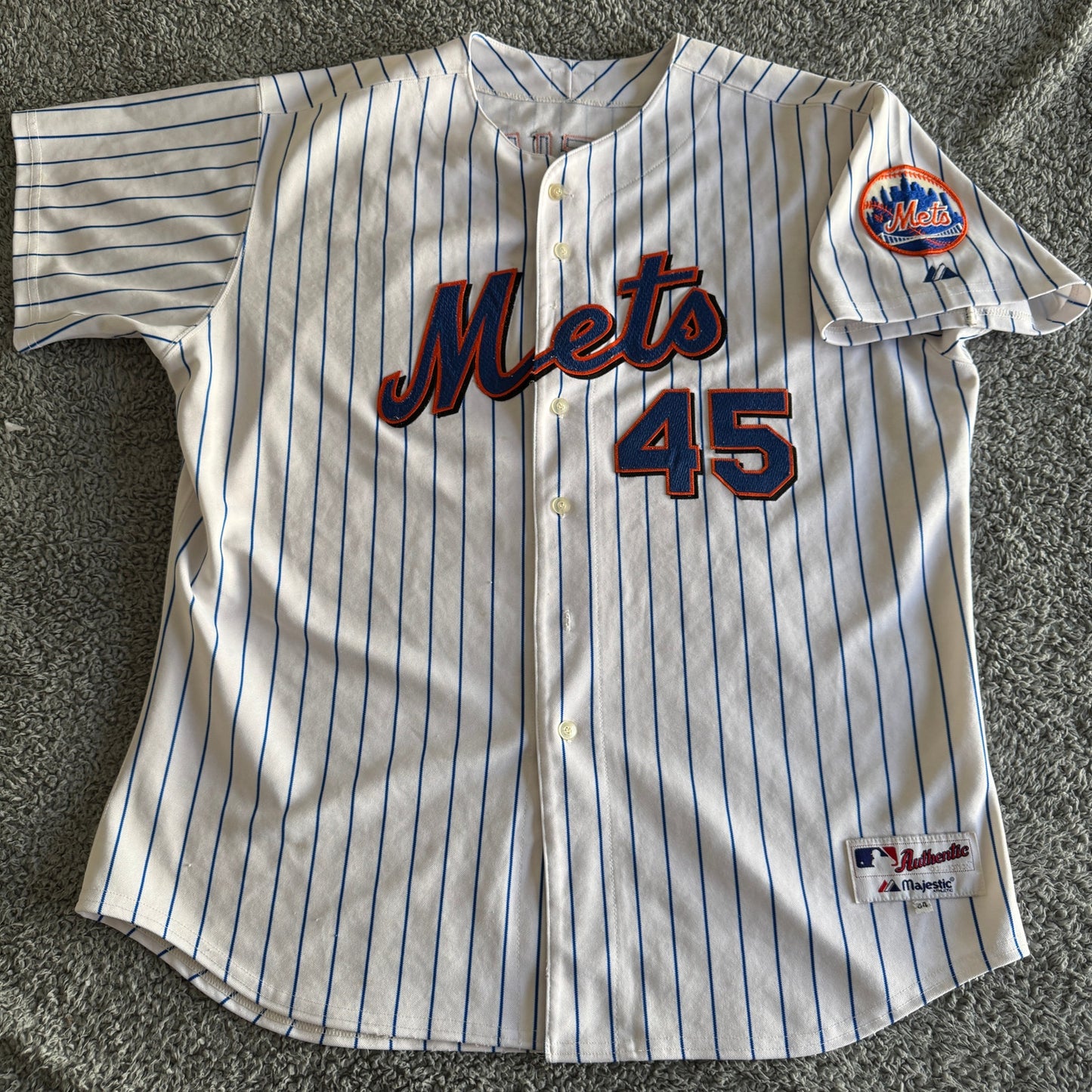 Vintage Authentic Majestic Pedro Martinez MLB New York Mets Jersey Men's 54 2XL