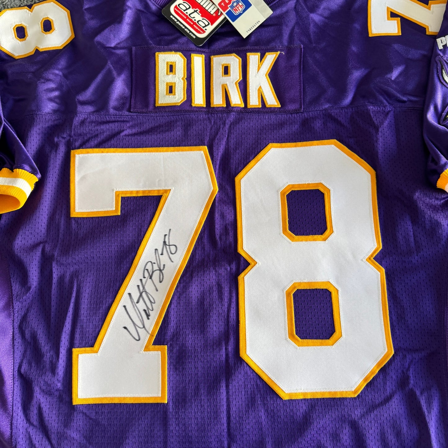 NWT 1999 Autographed Puma Matt Birk NFL Minnesota Vikings Proline Jersey 50 L