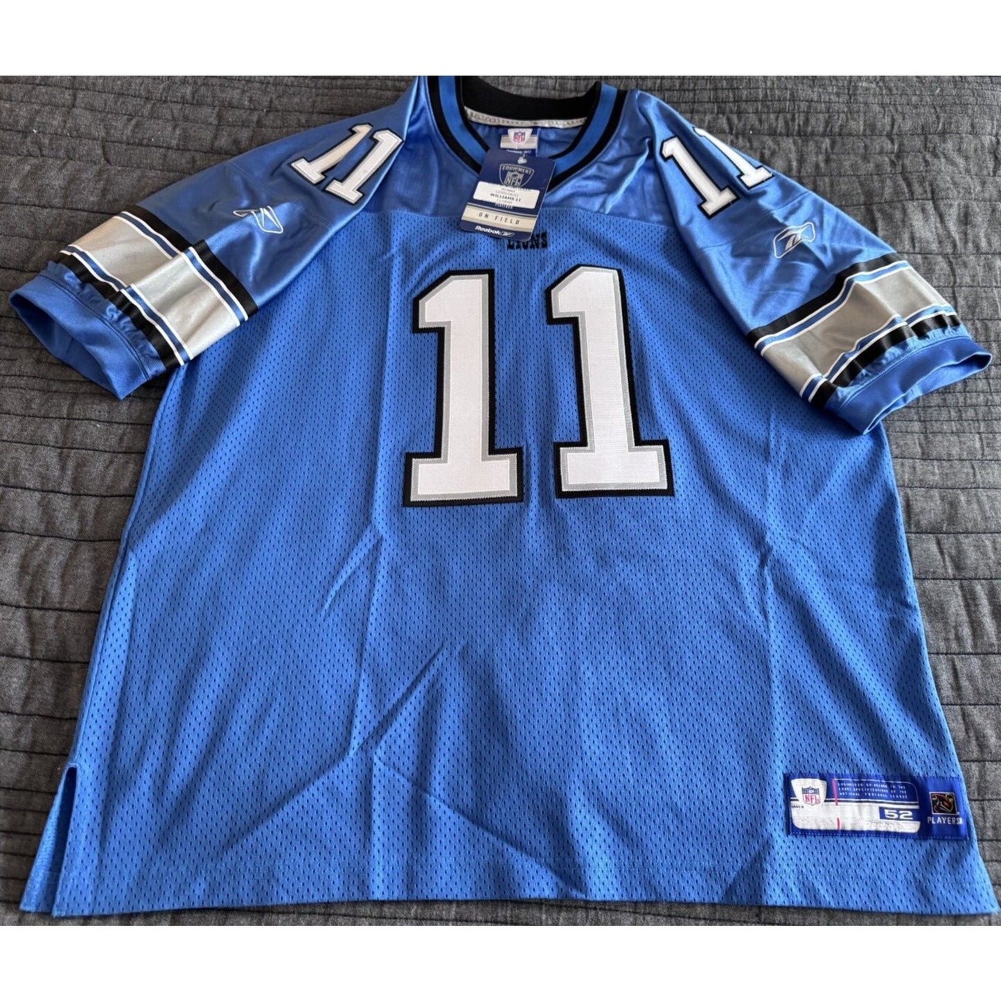 NWT 2002 Roy Williams NFL Detroit Lions Authentic Reebok Home Jersey Sewn 52 2XL