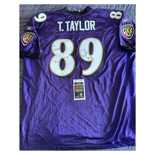 Autographed 100% Authentic Reebok NFL Jersey Travis Taylor Ravens JSA COA