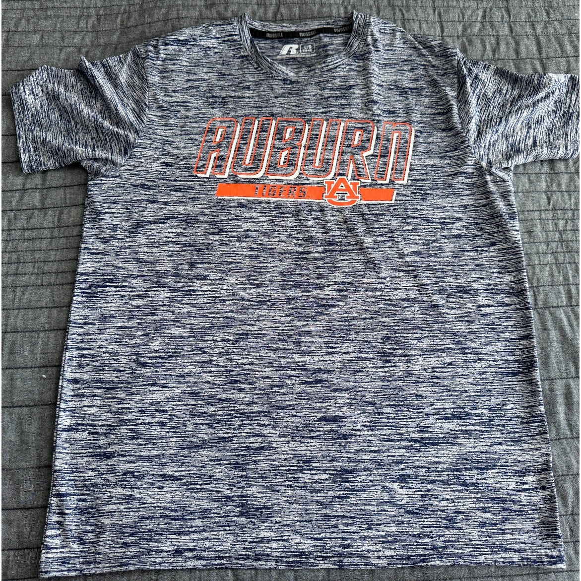Russell Athletic NCAA Auburn University Tigers Gray Logo T Shirt Men's Large