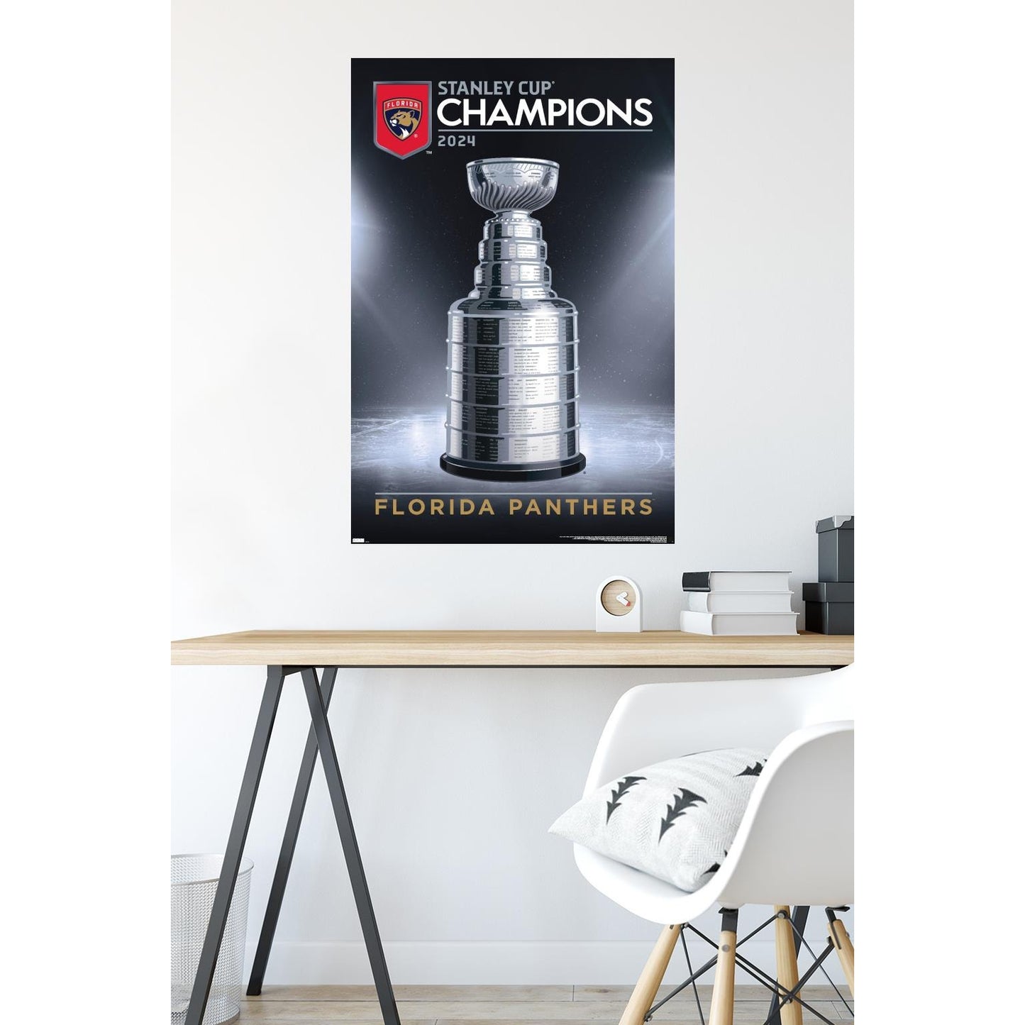 NHL Florida Panthers 2024 Stanley Cup Champions Wall Poster 34L"x 22.4" Unframed