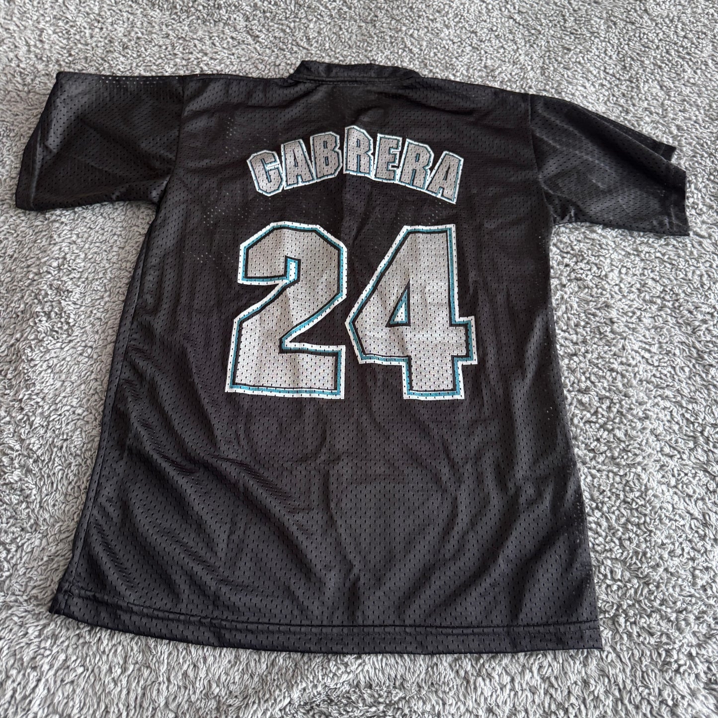 Autographed Miguel Cabrera MLB Florida Marlins Black Jersey SGA Youth XL Mens S