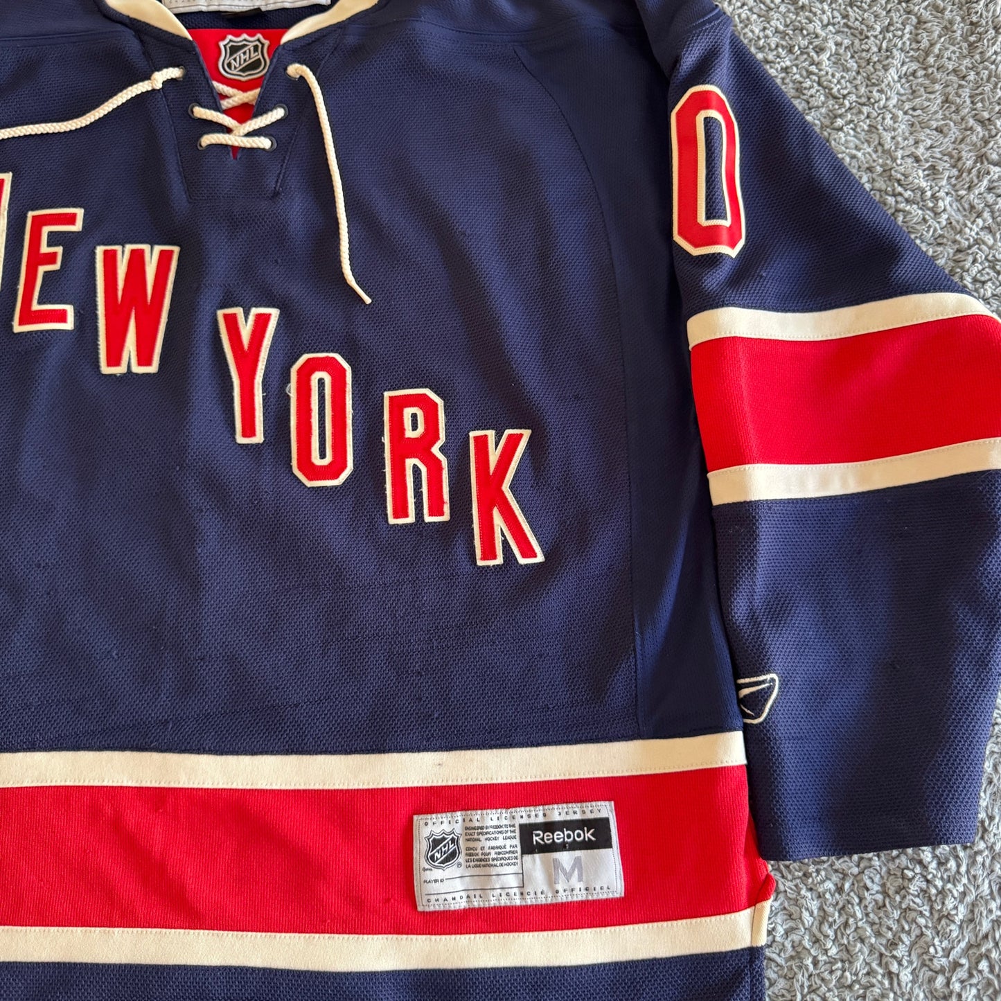 2010 Reebok Henrik Lundqvist NHL New York Rangers 85th Anniversary Jersey Mens M