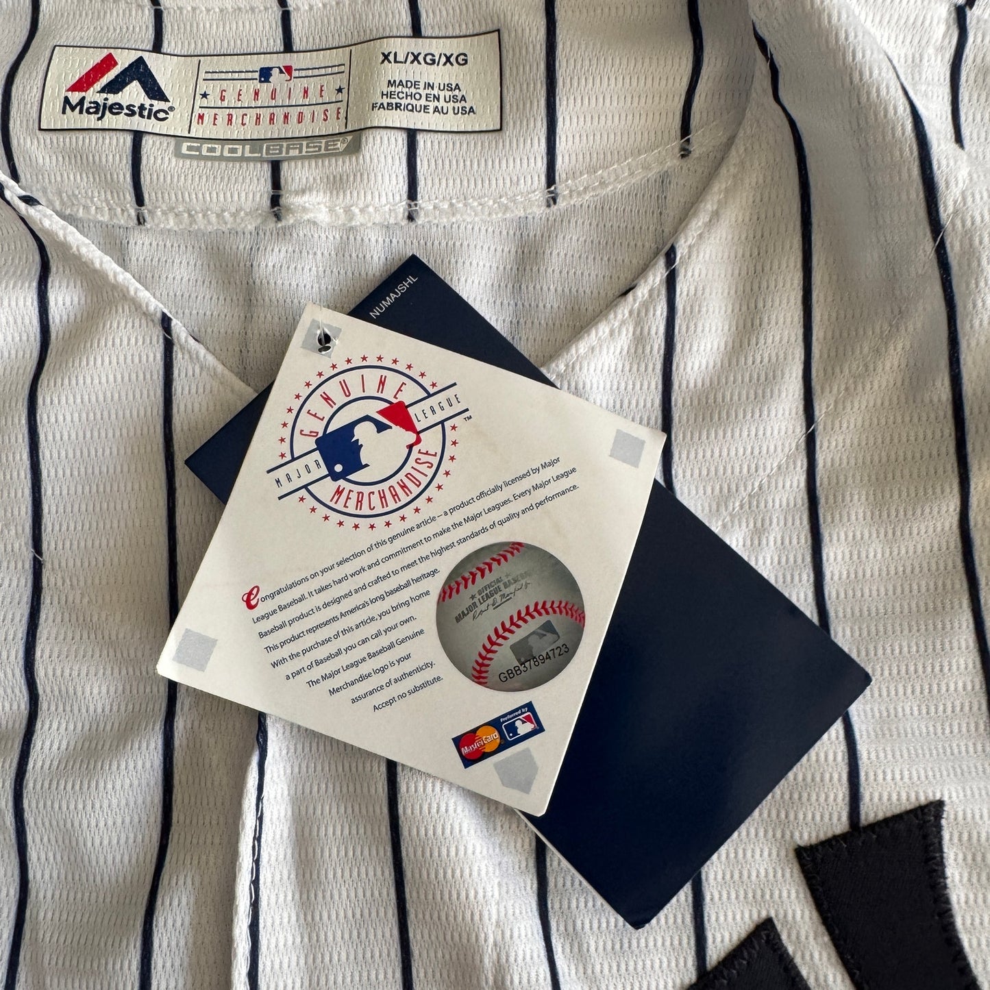 2014 Majestic MLB New York Yankees Derek Jeter #2 Jersey Captain Patch XL NWT