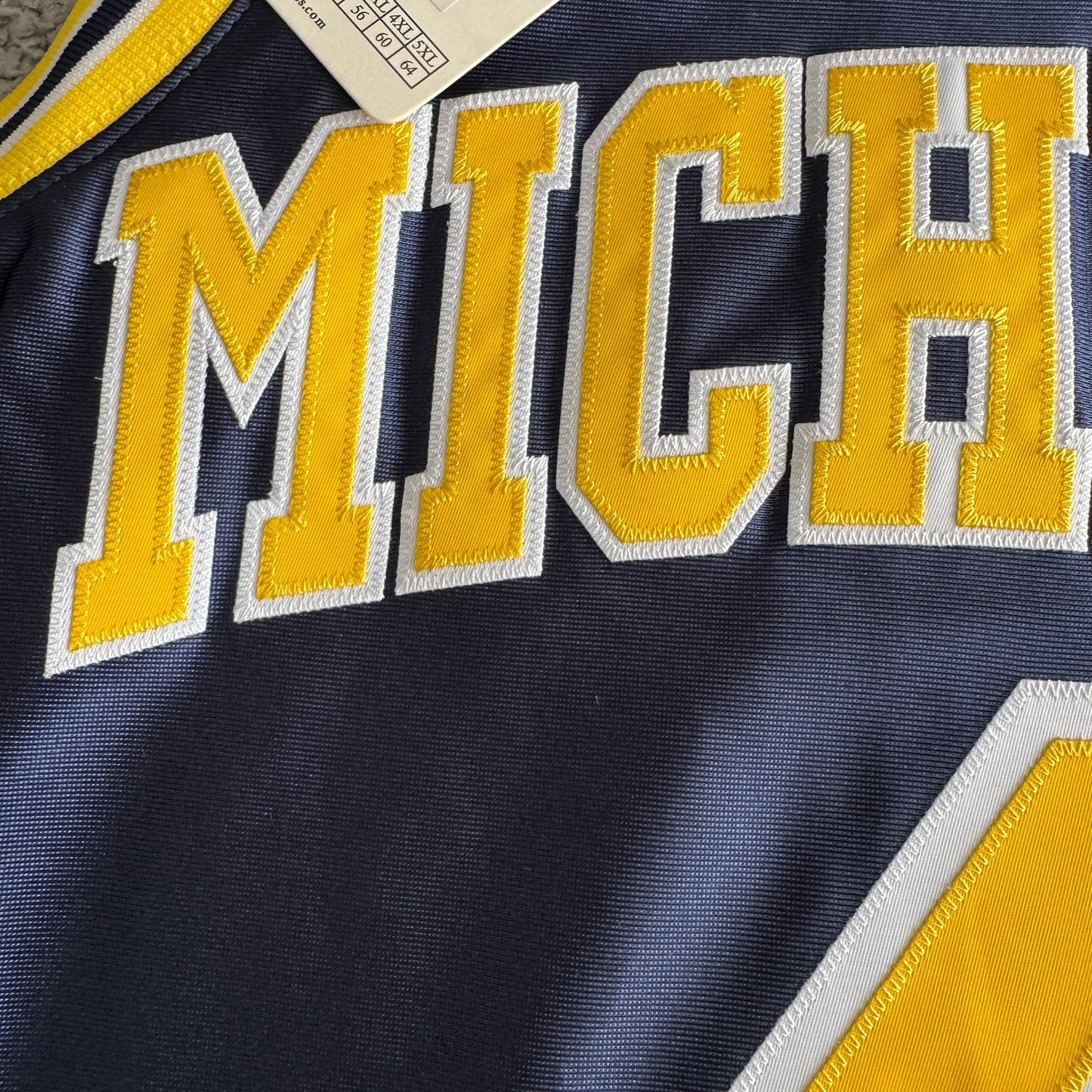 NWT Mitchell & Ness Chris Webber NCAA Michigan Wolverines 91-92 Jersey Mens 36-S