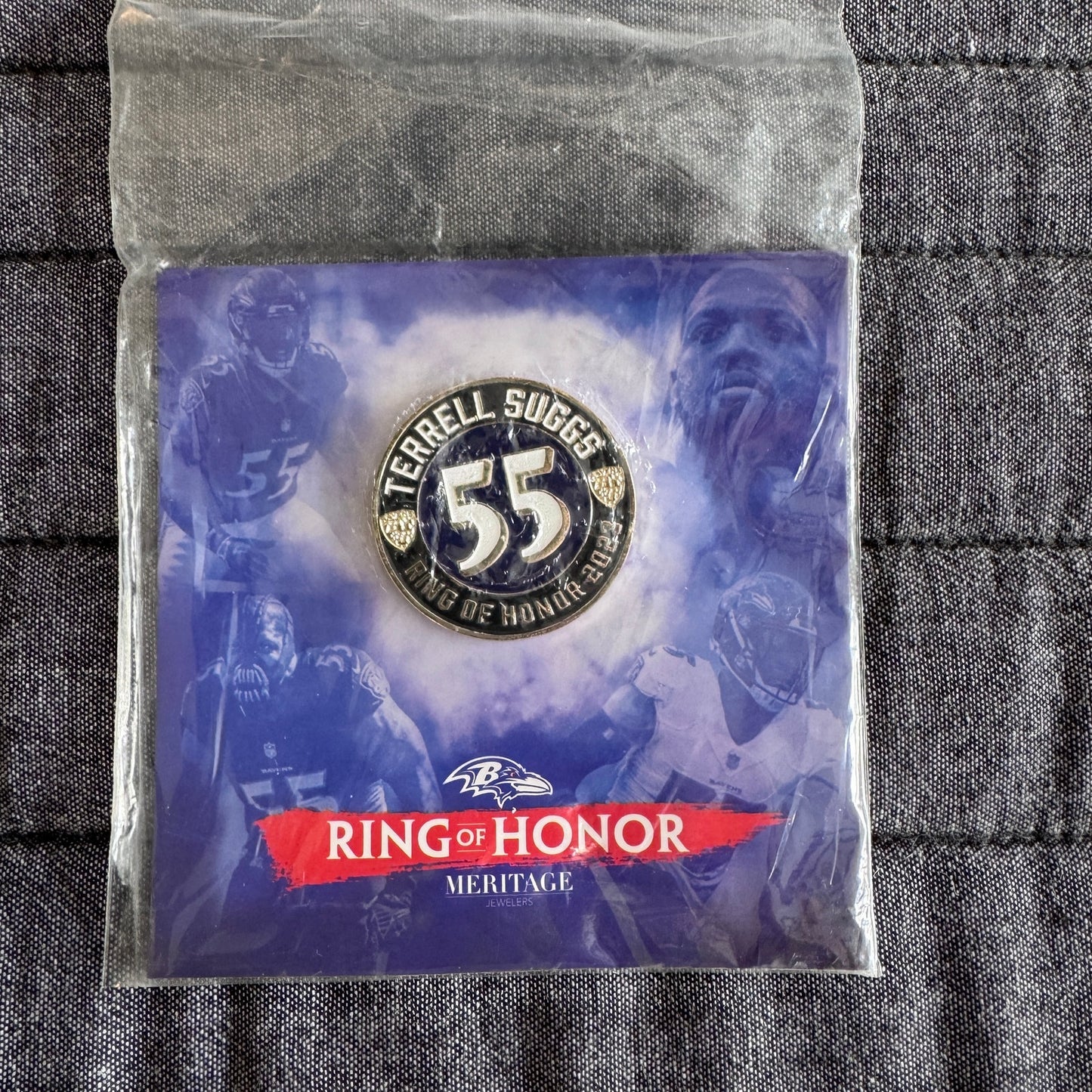 (4) NFL Baltimore Ravens Hall of Fame Memorabilia- Coin, Pins - Reed Suggs Yanda