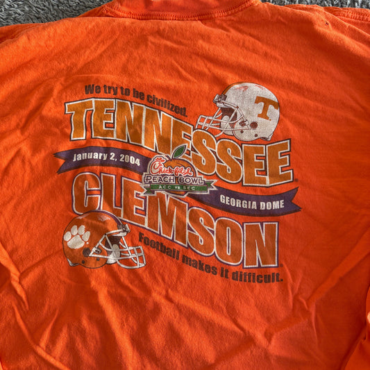 Vintage Activewear 2004 NCAA Clemson Tigers Peach Bowl Long Sleeve Shirt Men XXL